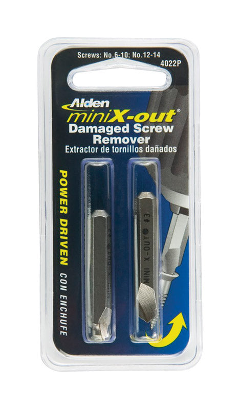 ALDEN CORP, Alden mini X-out Multi Size  S Steel Screw Extractor 2 pc