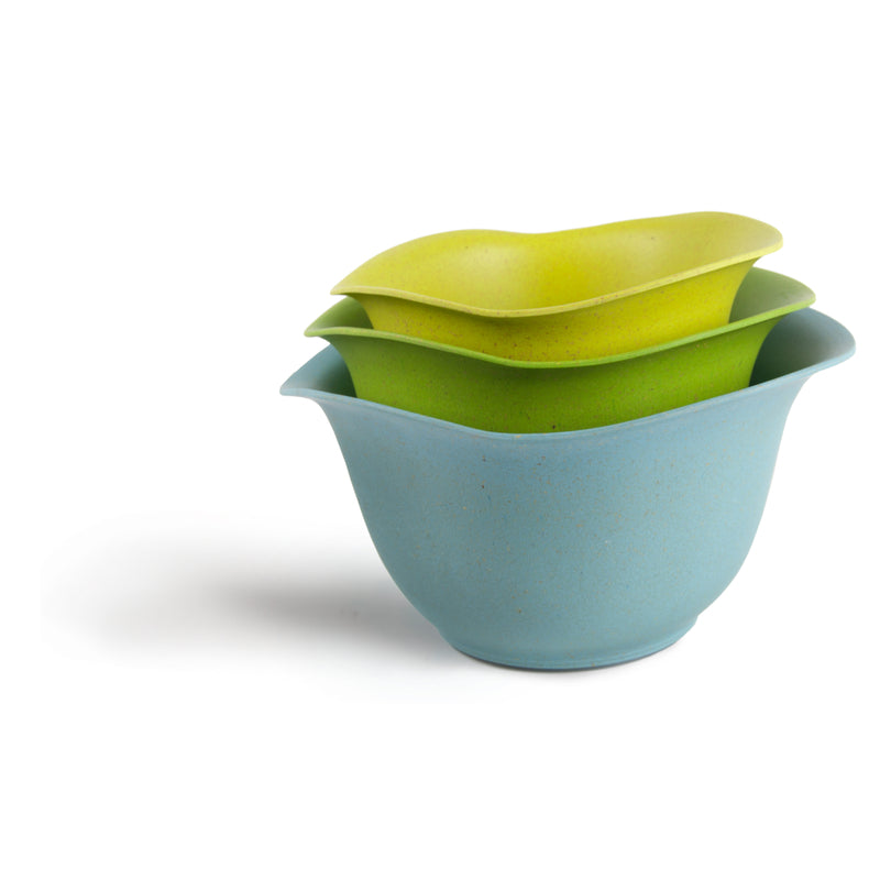 BRADSHAW INTERNATIONAL, Architec EcoSmart Assorted Colors Bamboo/Plastic BPA Free Mixing Bowl Set 4 qt.