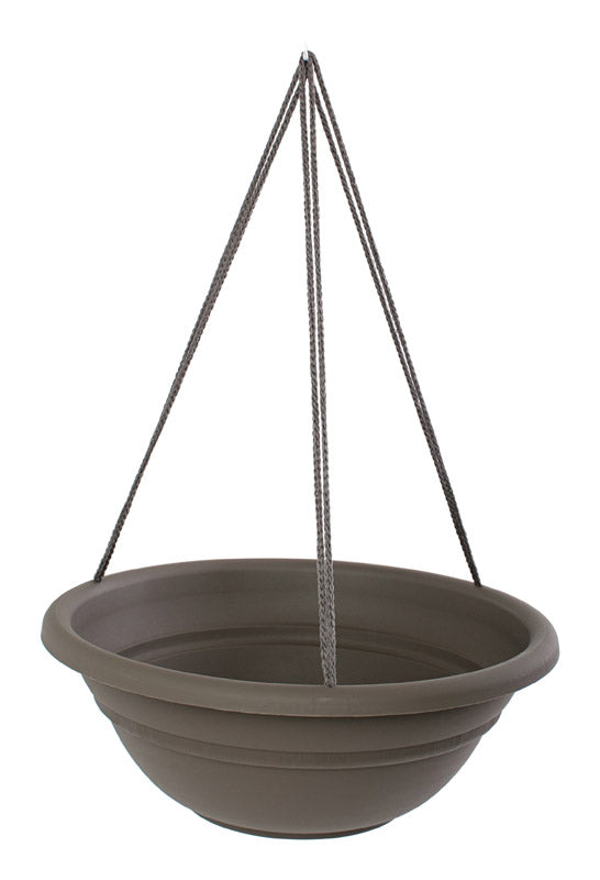 BLOEM LLC, Bloem  6.38 in. H x 17 in. Dia. Resin  Hanging Basket  Peppercorn