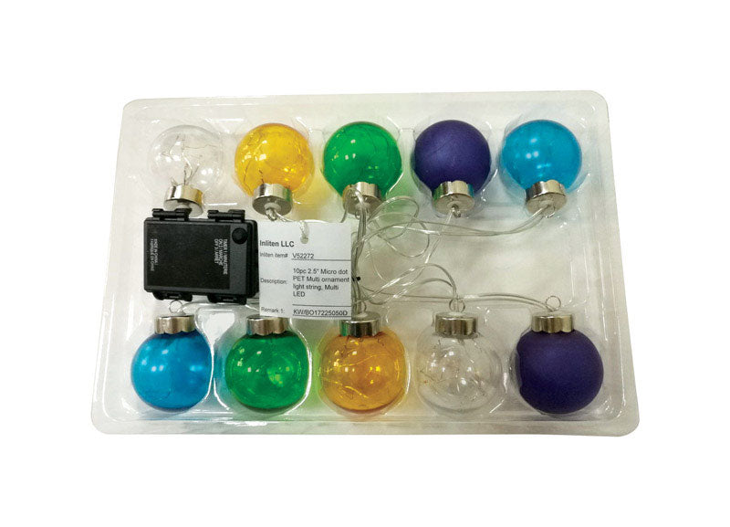 INLITEN LLC, Celebrations  LED  Micro/5mm  Multi-color  10 count String  Christmas Lights  9 ft.