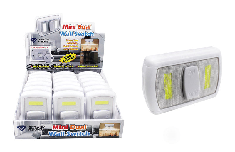 ACE TRADING - NINGBO HOME-DOLLAR CO, Diamond Visions Manual Battery Powered Mini COB LED Night Light w/Switch (Pack of 12)