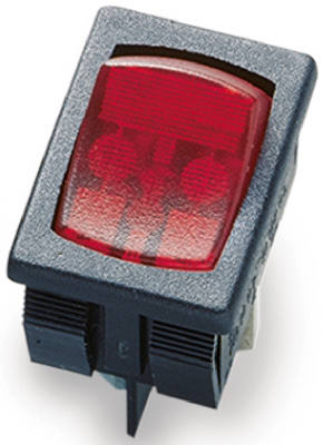 ECM INDUSTRIES, Gardner Bender 10 amps Rocker Switch Black/Red 1 pk