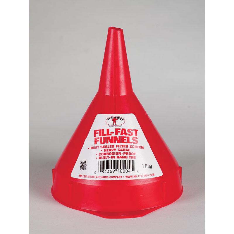 MILLER MANUFACTURING CO, Little Giant Plastic Orange Hang Tab Fill-Fast Junior Funnel 6 H in. 16 oz. Capacity (Pack of 6)