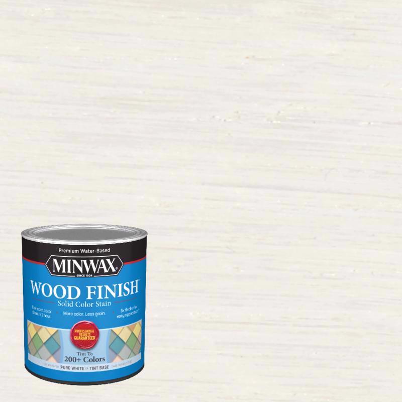 MINWAX, MINWAX Solid Pure White/Tint Base Water-Based Wood Stain 1 qt. (Pack of 4)