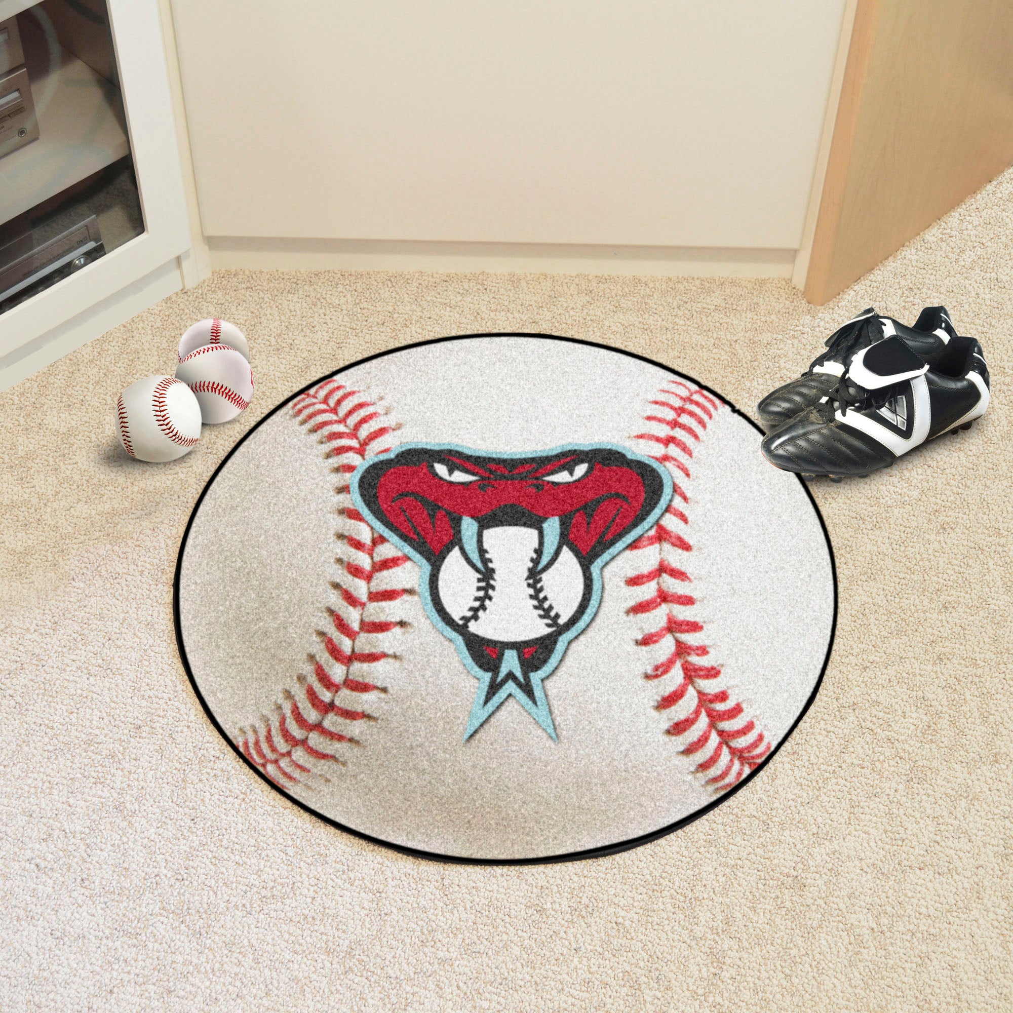 FANMATS, MLB - Arizona Diamondbacks Snake Baseball Rug - 27in. Diameter