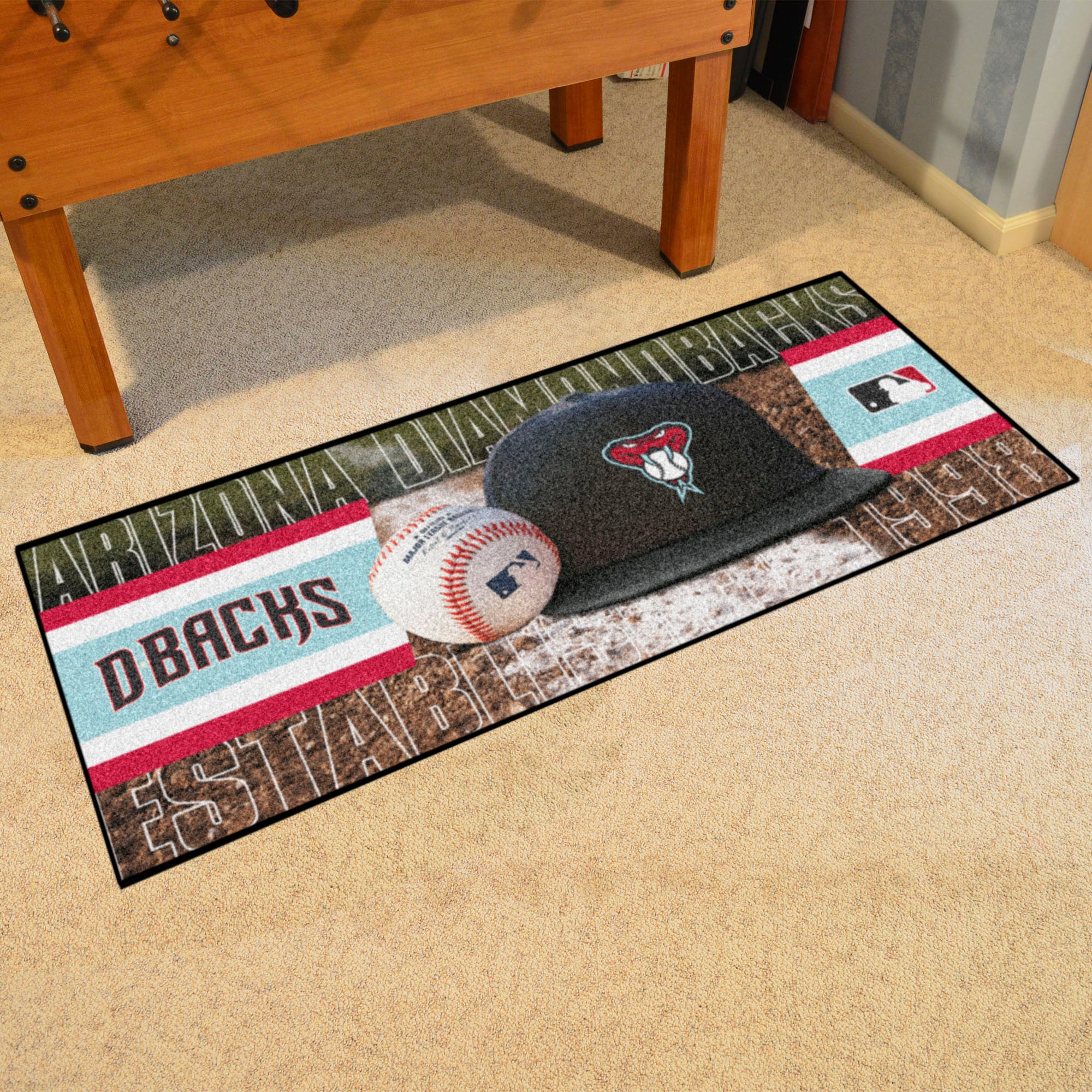 FANMATS, MLB - Arizona Diamondbacks Snake Baseball Runner Rug - 30in. x 72in.