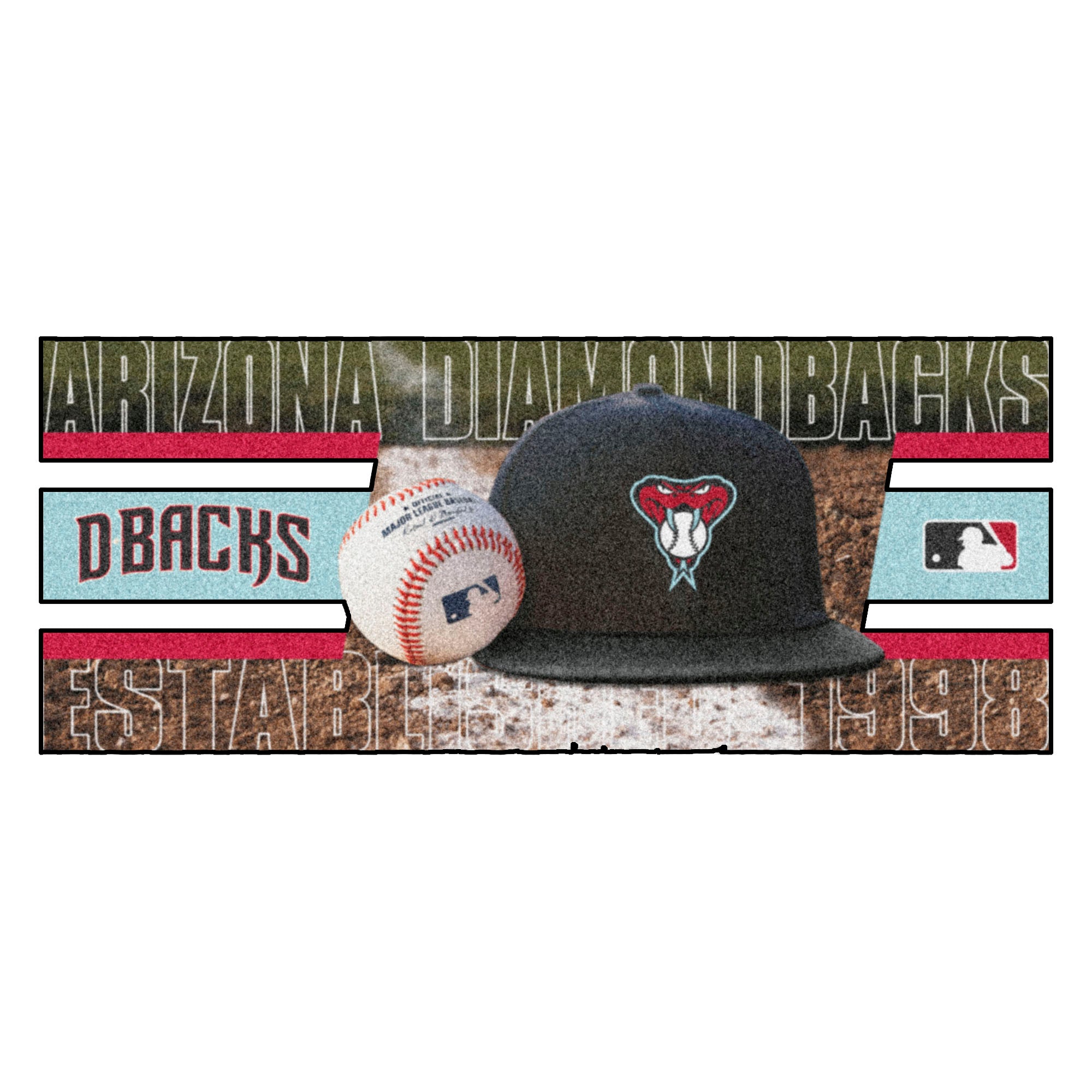 FANMATS, MLB - Arizona Diamondbacks Snake Baseball Runner Rug - 30in. x 72in.