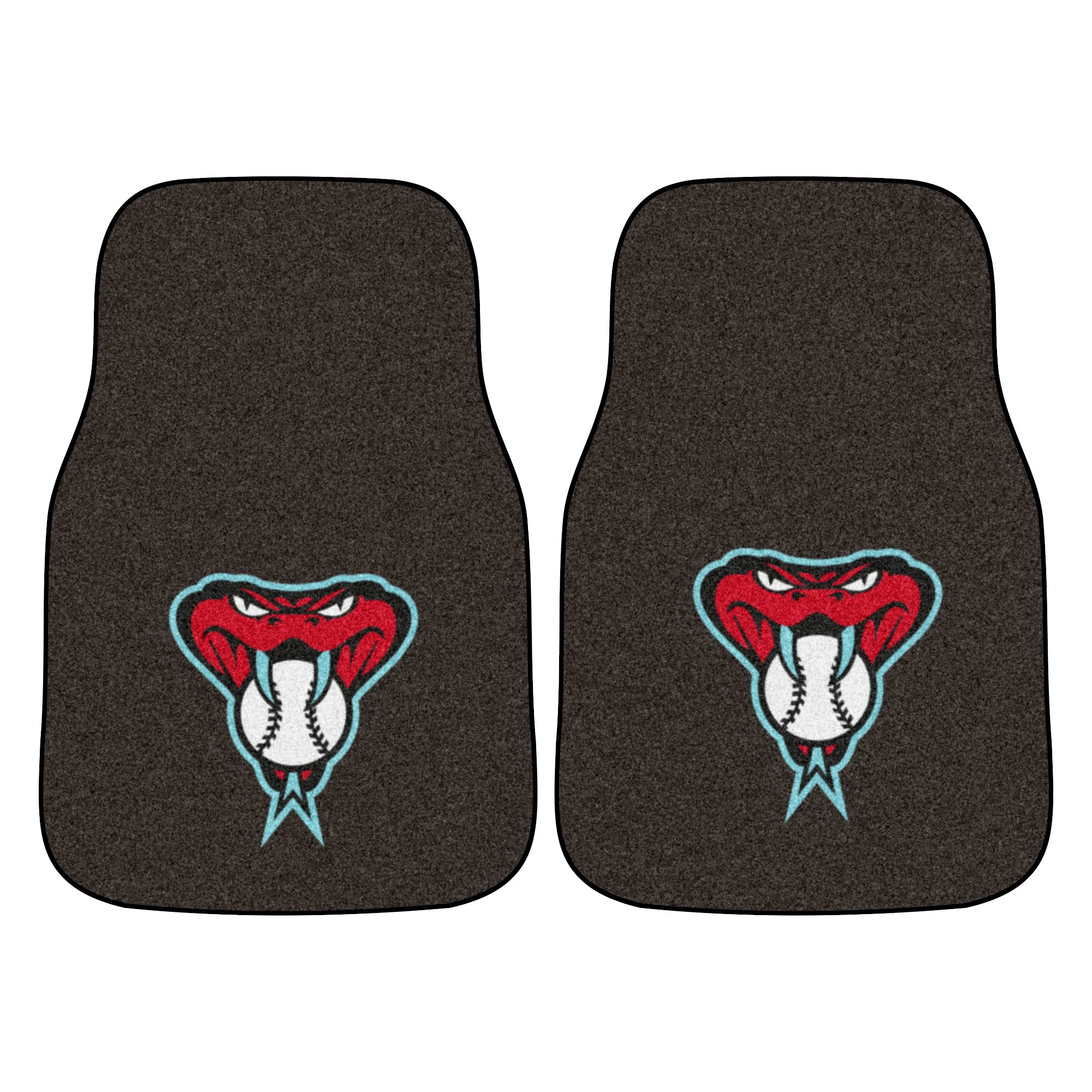 FANMATS, MLB - Arizona Diamondbacks Snake Carpet Car Mat Set - 2 Pieces