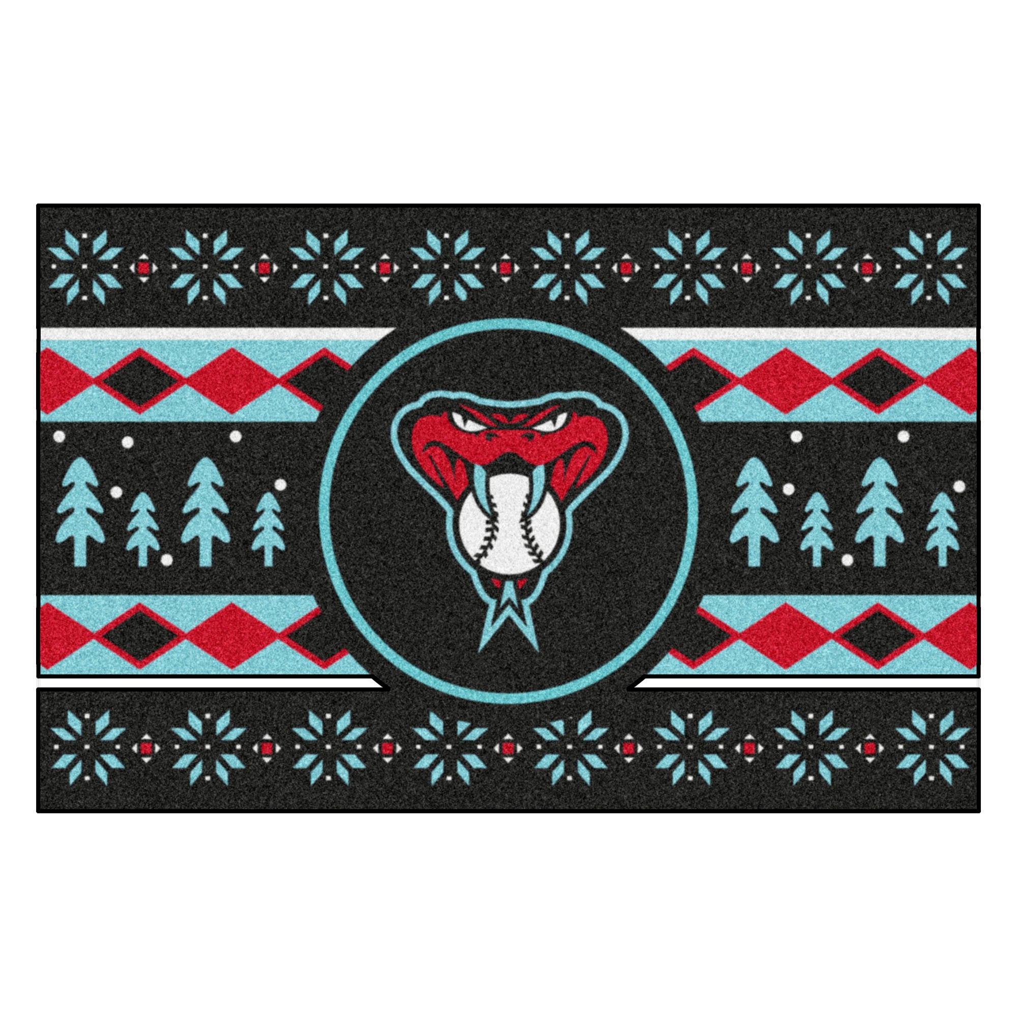 FANMATS, MLB - Arizona Diamondbacks Snake Holiday Sweater Rug - 19in. x 30in.