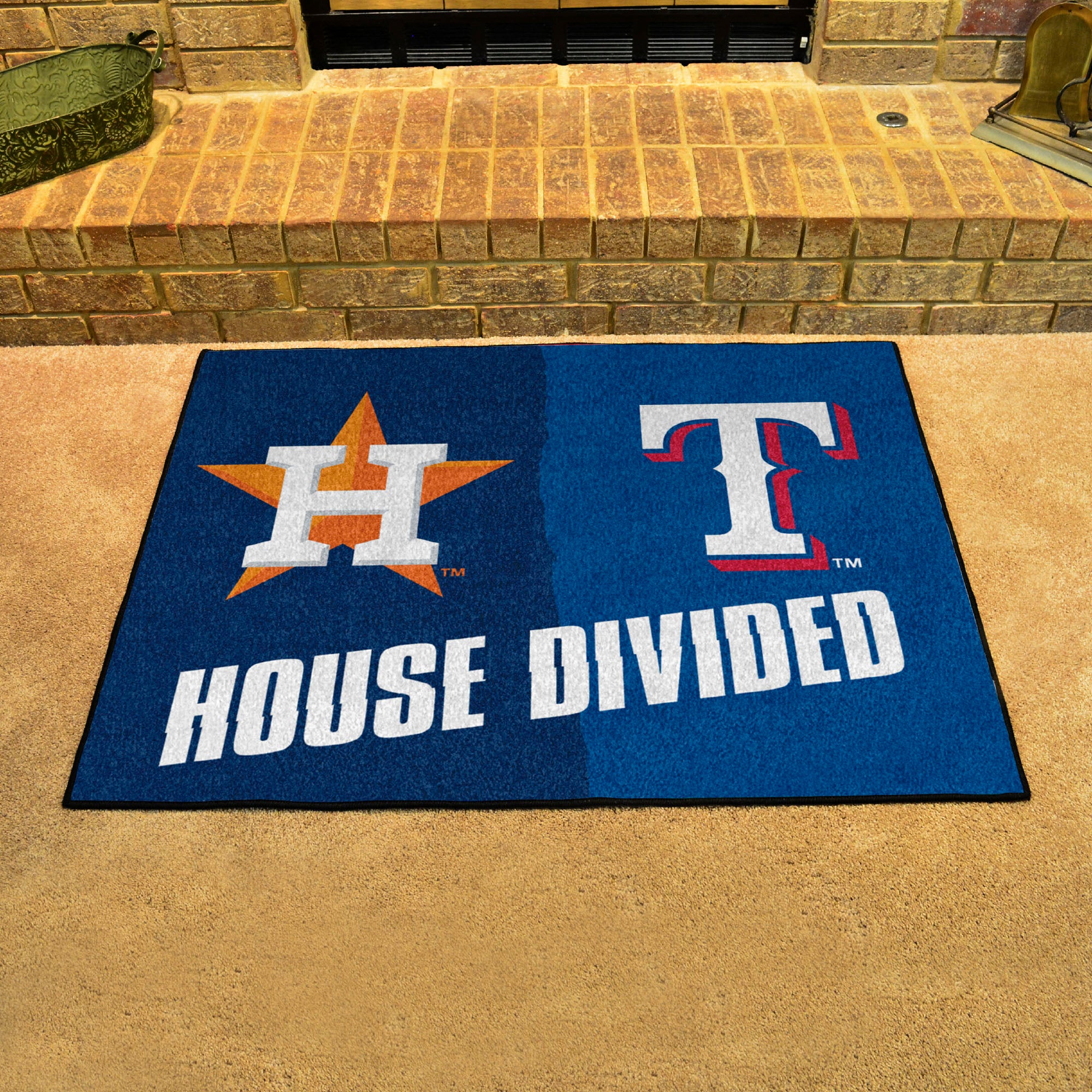 FANMATS, MLB House Divided - Astros / Rangers House Divided Rug