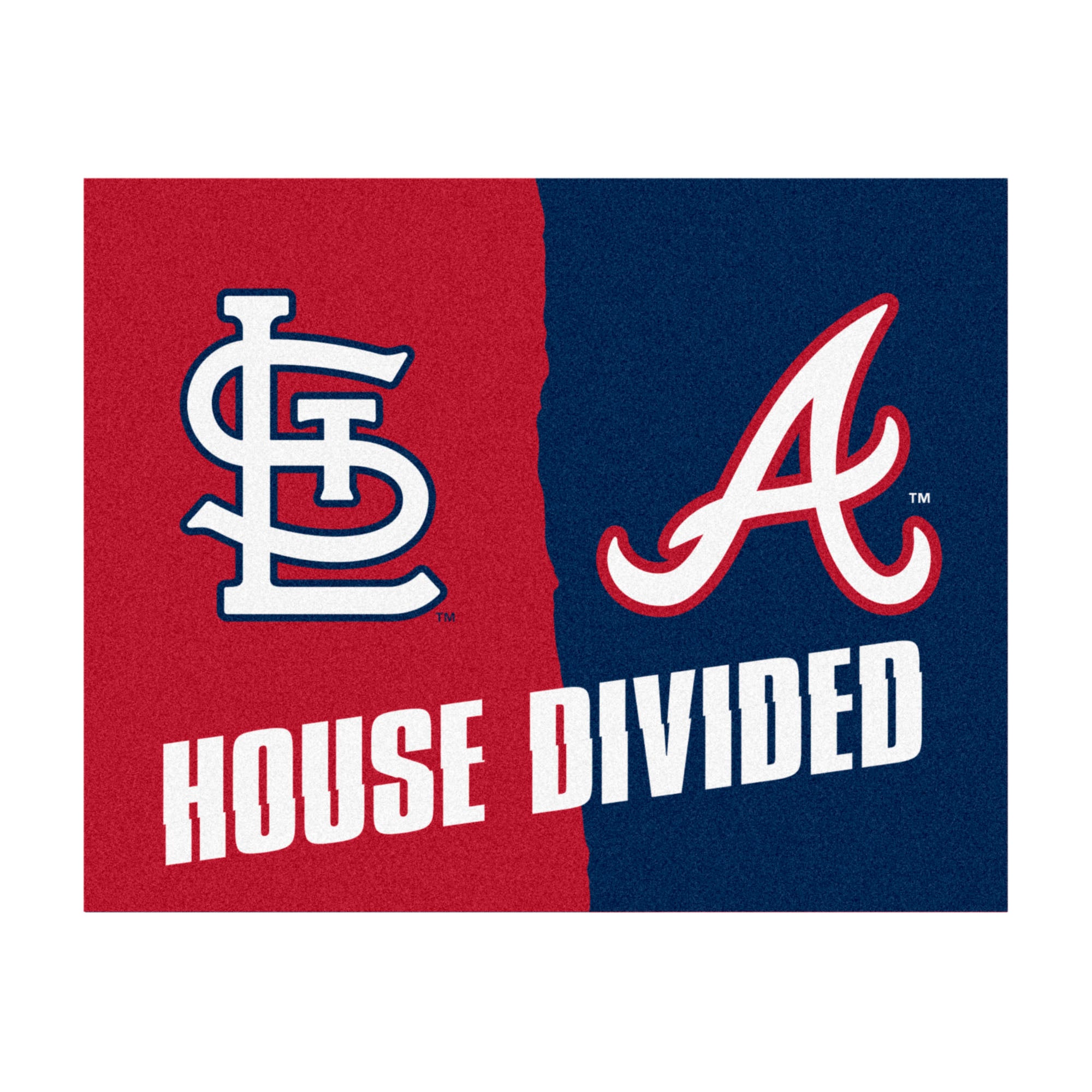 FANMATS, MLB House Divided - Cardinals / Braves House Divided Rug