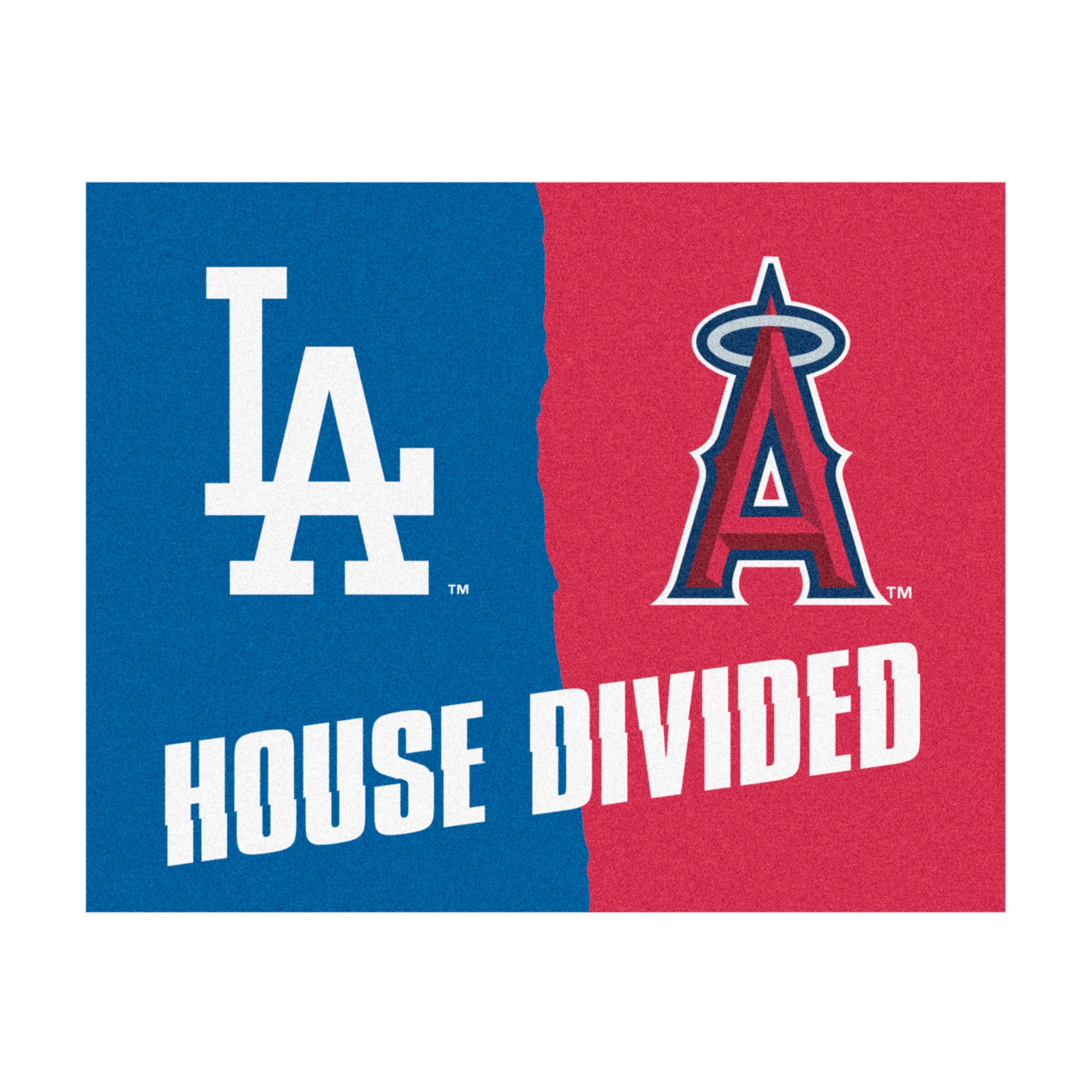 FANMATS, MLB House Divided - Dodgers / Angels House Divided Rug