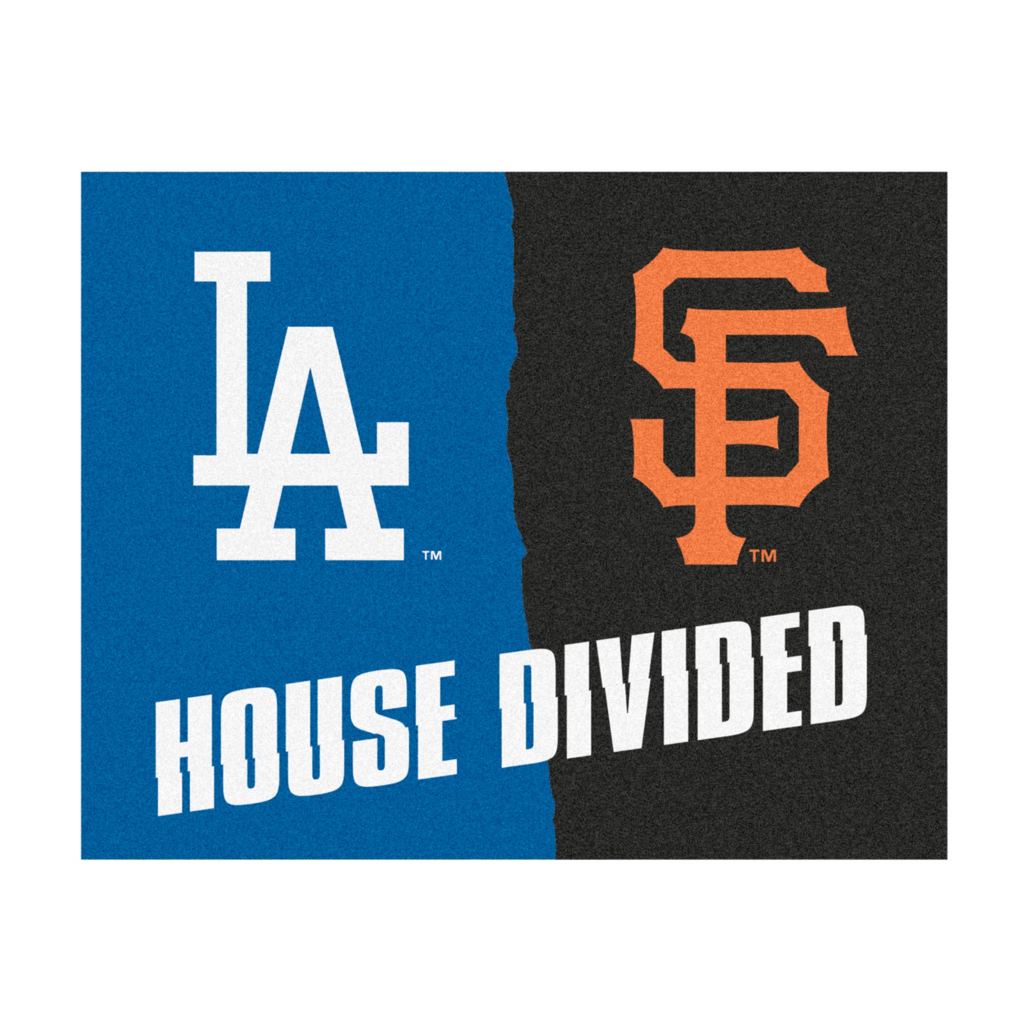 FANMATS, MLB House Divided - Dodgers / Giants House Divided Rug