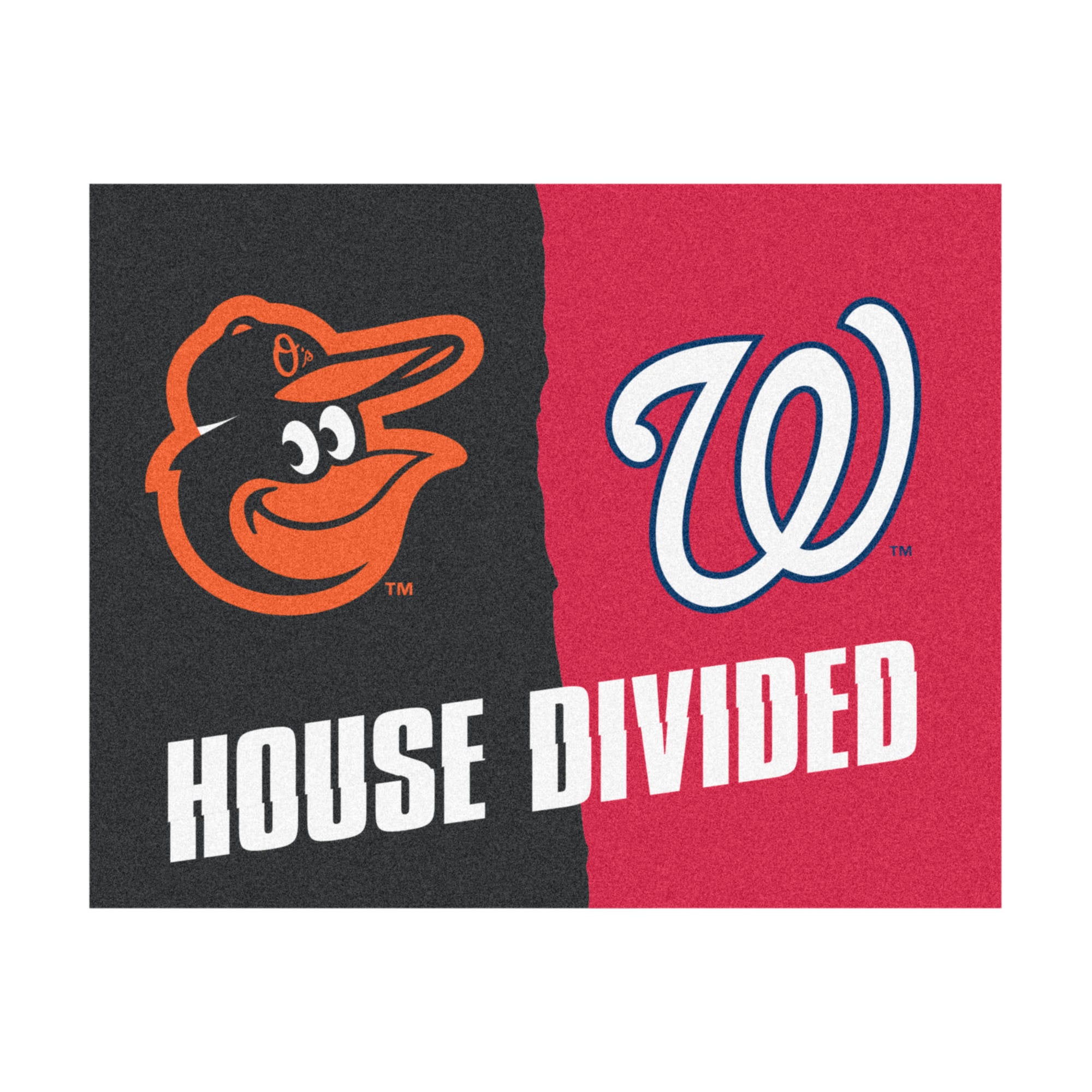 FANMATS, MLB House Divided - Orioles / Nationals House Divided Rug