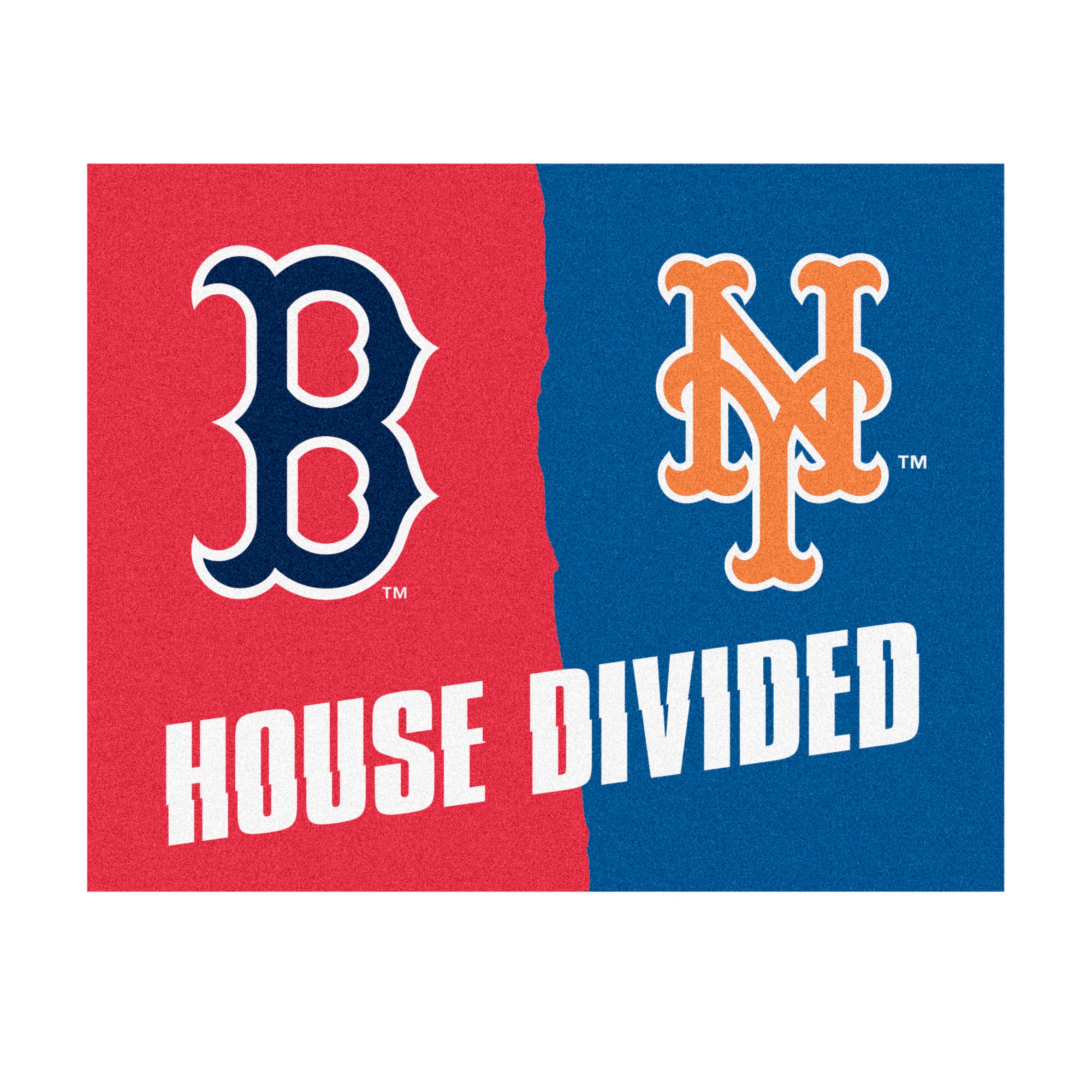 FANMATS, MLB House Divided - Red Sox / Mets House Divided Rug