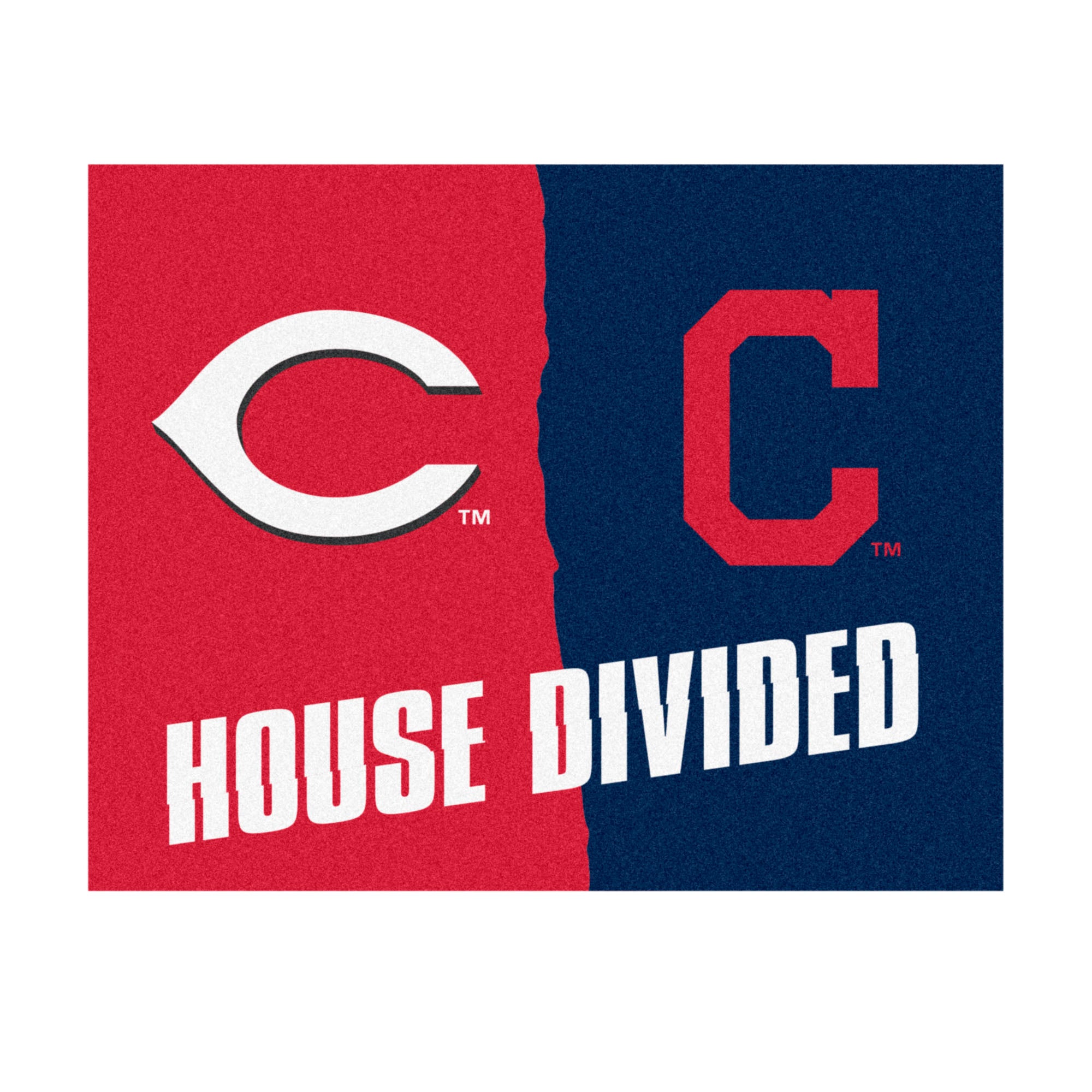 FANMATS, MLB House Divided - Reds / Indians House Divided Rug