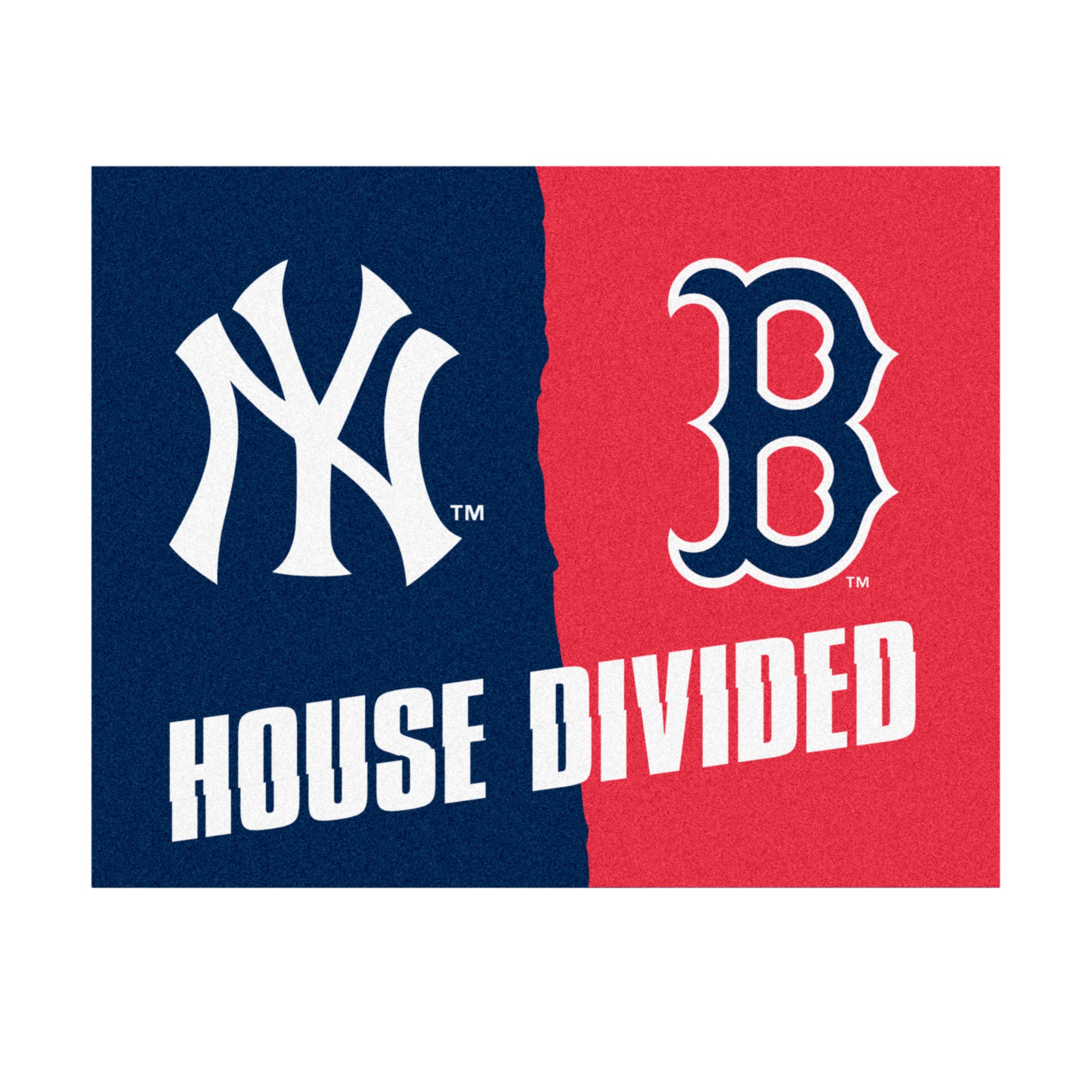 FANMATS, MLB House Divided - Yankees / Red Sox House Divided Rug