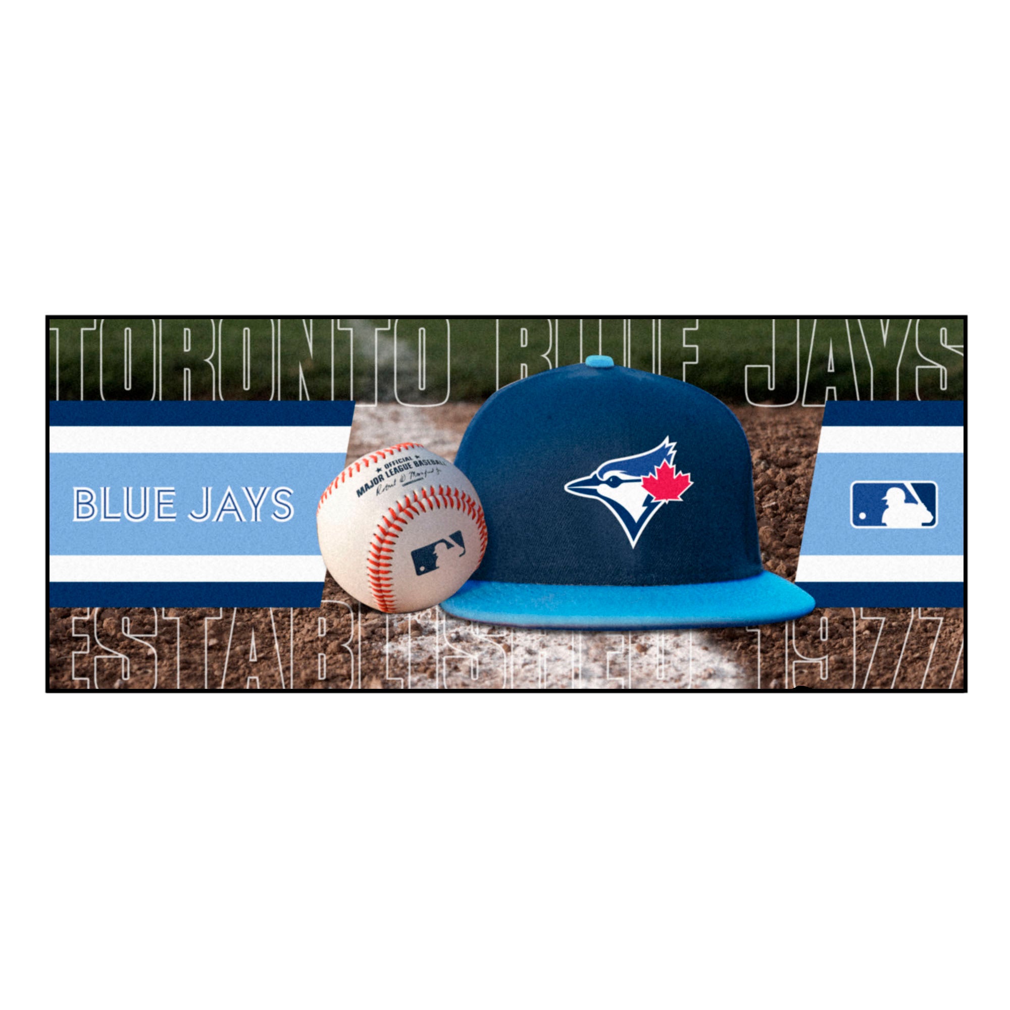 FANMATS, MLB - Toronto Blue Jays Light Blue Baseball Runner Rug - 30in. x 72in.