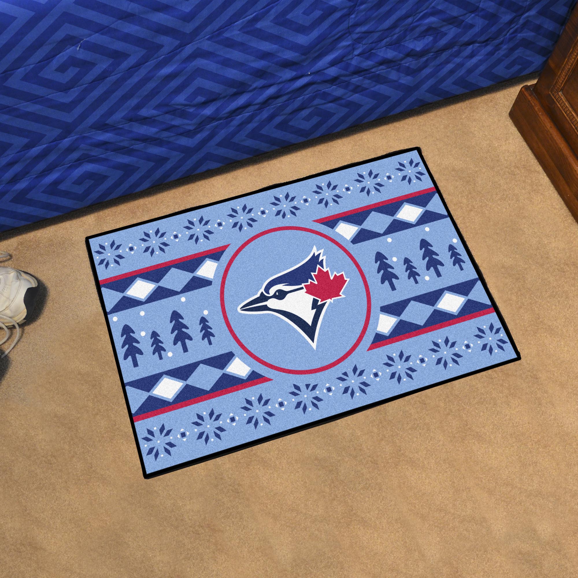 FANMATS, MLB - Toronto Blue Jays Light Blue Holiday Sweater Rug - 19in. x 30in.