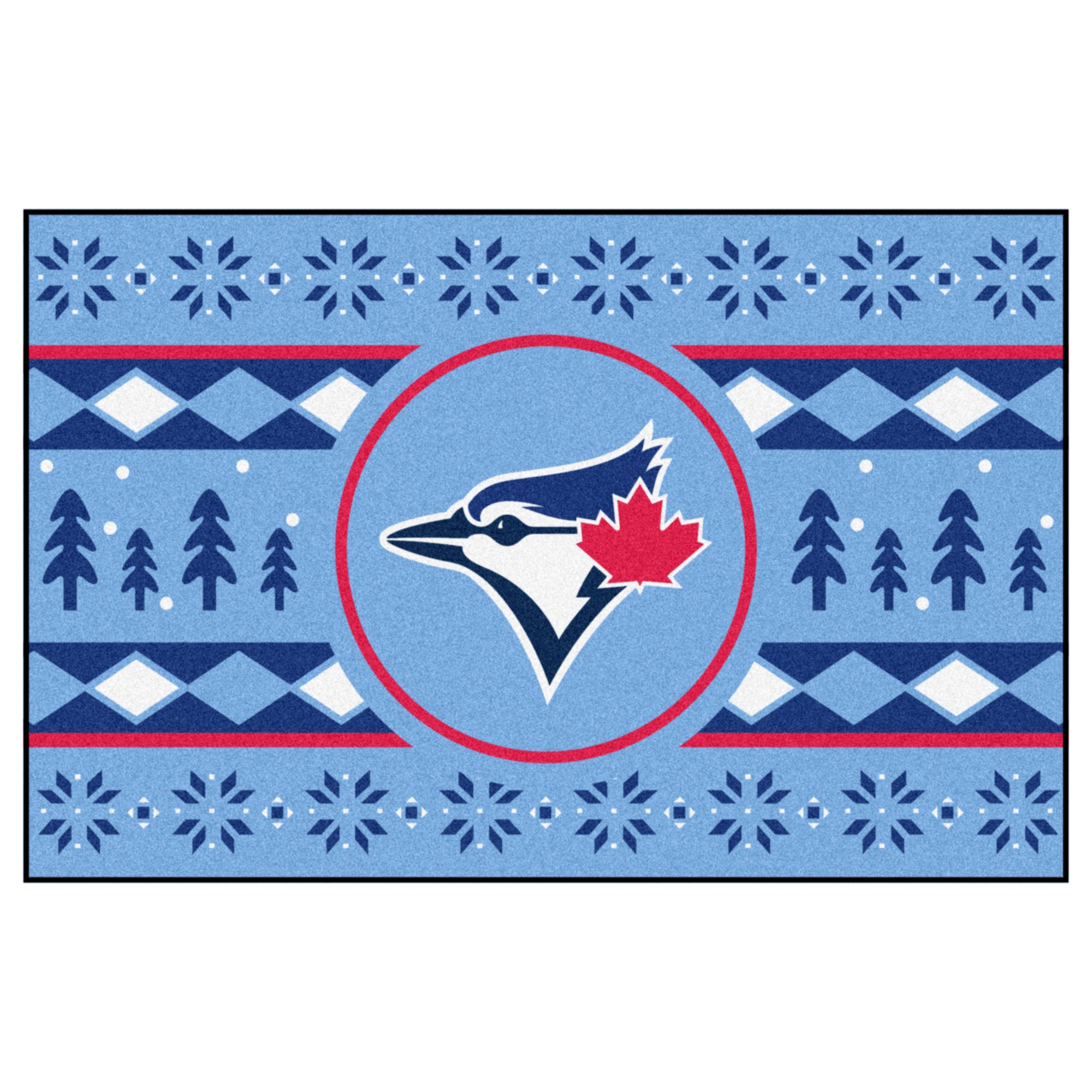 FANMATS, MLB - Toronto Blue Jays Light Blue Holiday Sweater Rug - 19in. x 30in.