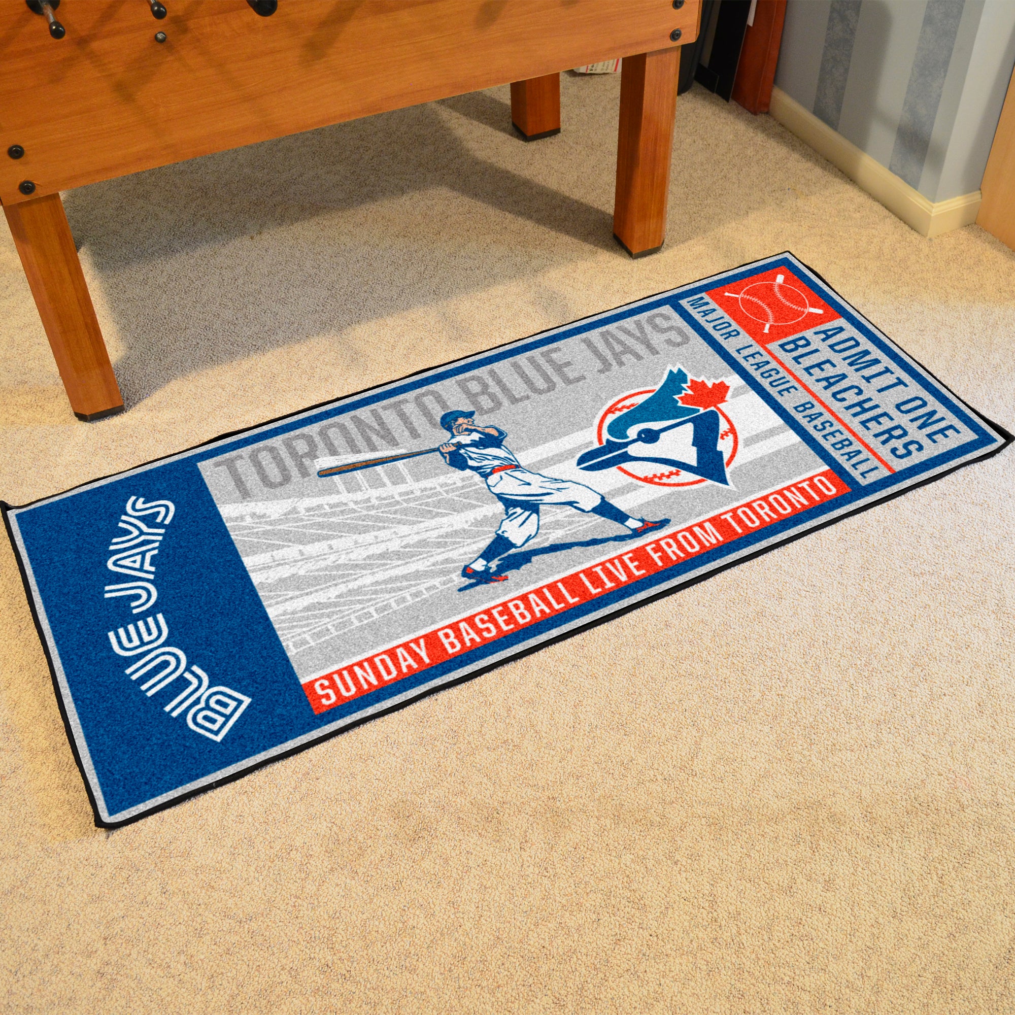 FANMATS, MLB - Toronto Blue Jays Retro Collection Ticket Runner Rug - 30in. x 72in. - (1993)