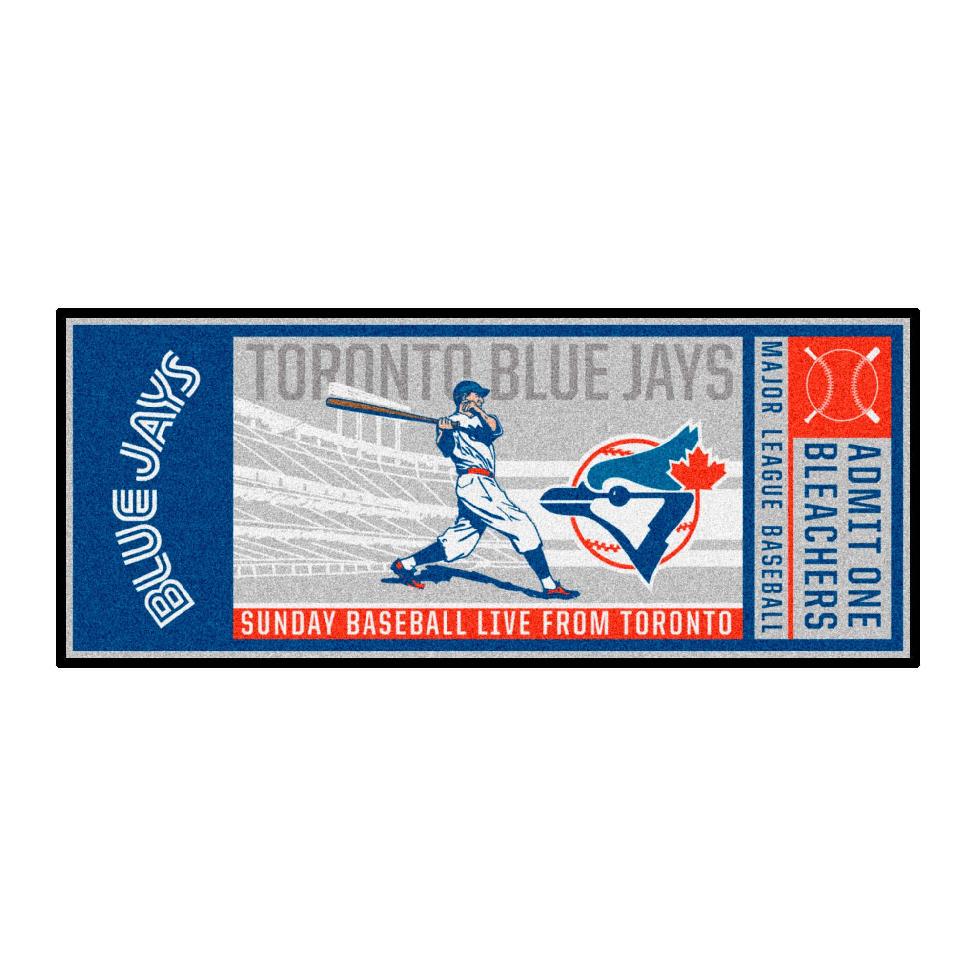 FANMATS, MLB - Toronto Blue Jays Retro Collection Ticket Runner Rug - 30in. x 72in. - (1993)