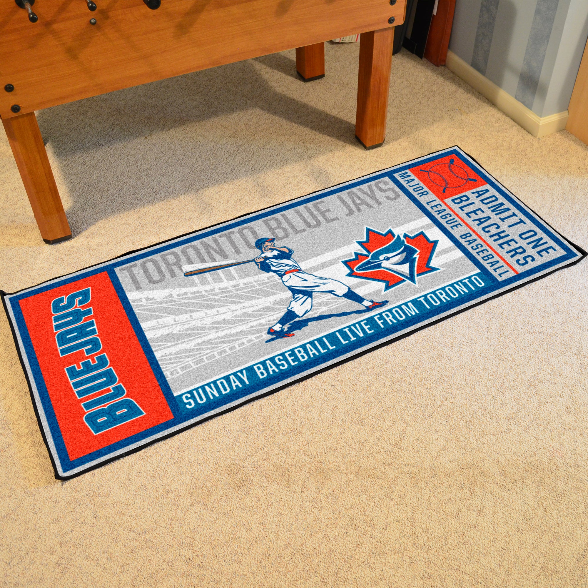 FANMATS, MLB - Toronto Blue Jays Retro Collection Ticket Runner Rug - 30in. x 72in. - (1997)