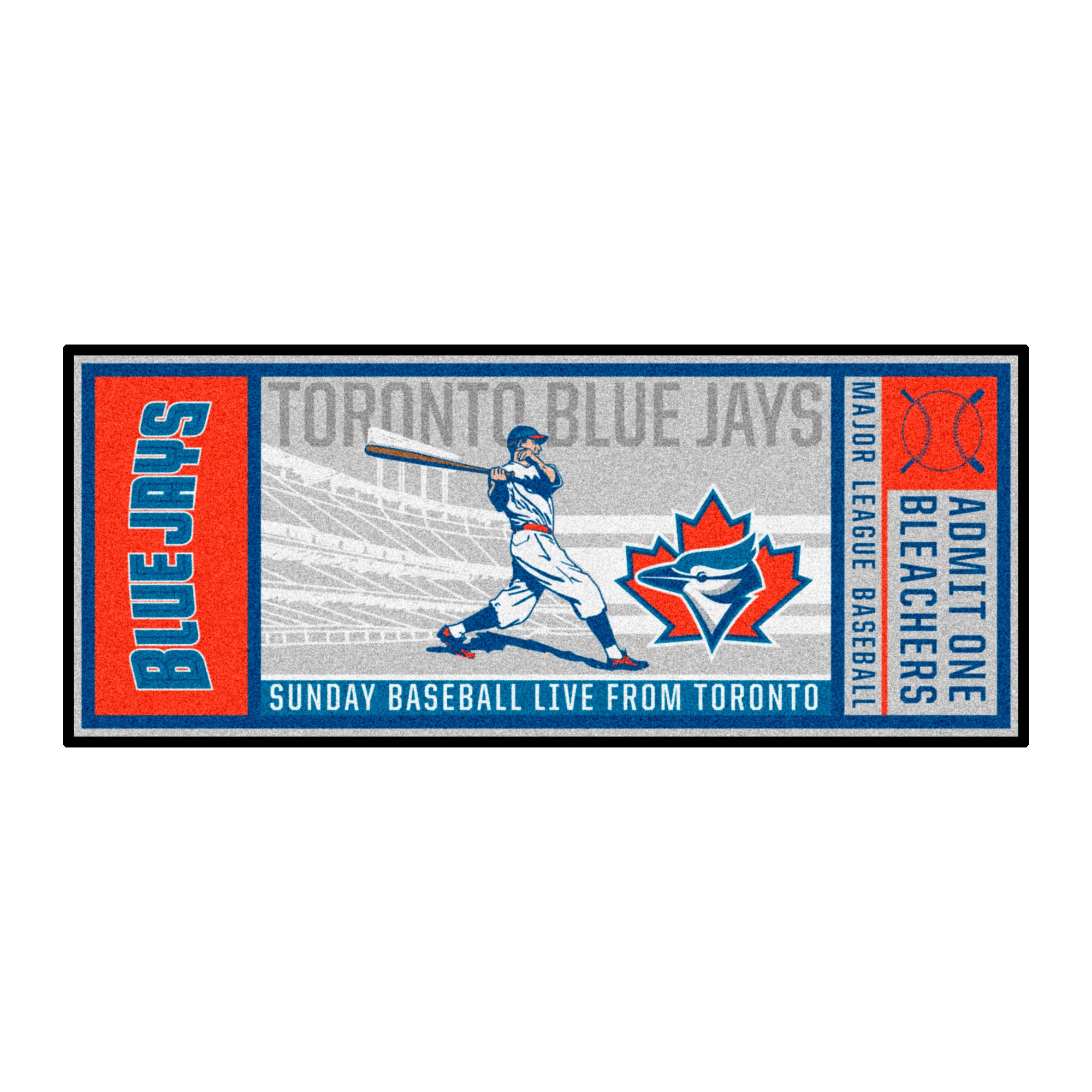 FANMATS, MLB - Toronto Blue Jays Retro Collection Ticket Runner Rug - 30in. x 72in. - (1997)