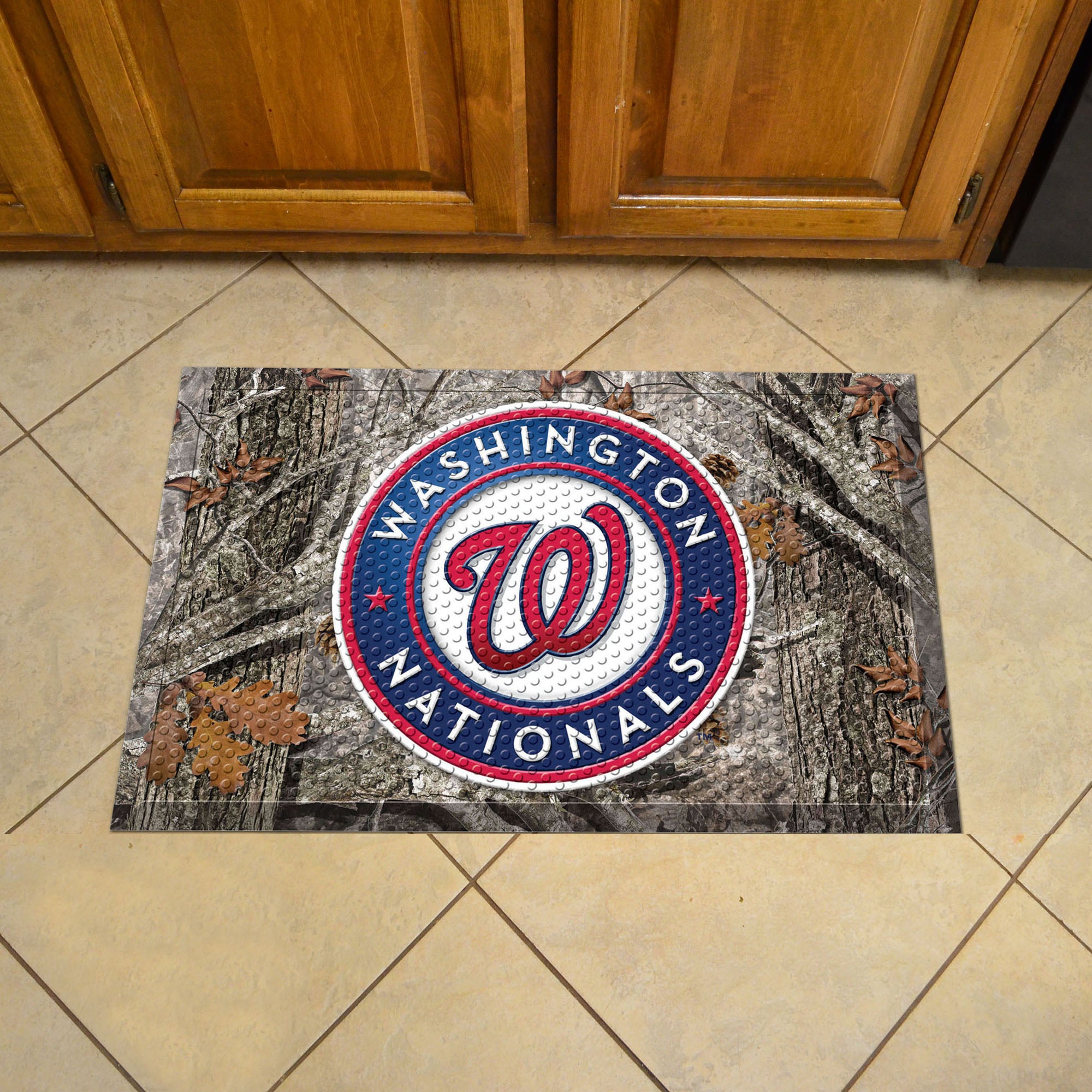 FANMATS, MLB - Washington Nationals Camo Camo Rubber Scraper Door Mat