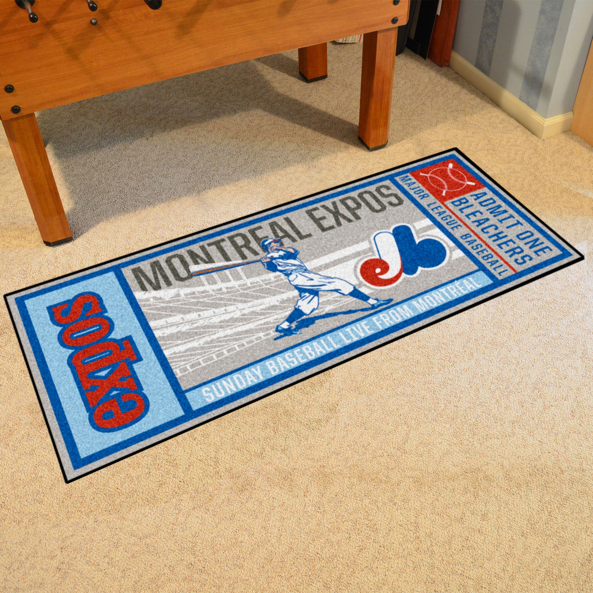 FANMATS, MLB - Washington Nationals Retro Collection Ticket Runner Rug - 30in. x 72in. - (1990 Montreal Expos)