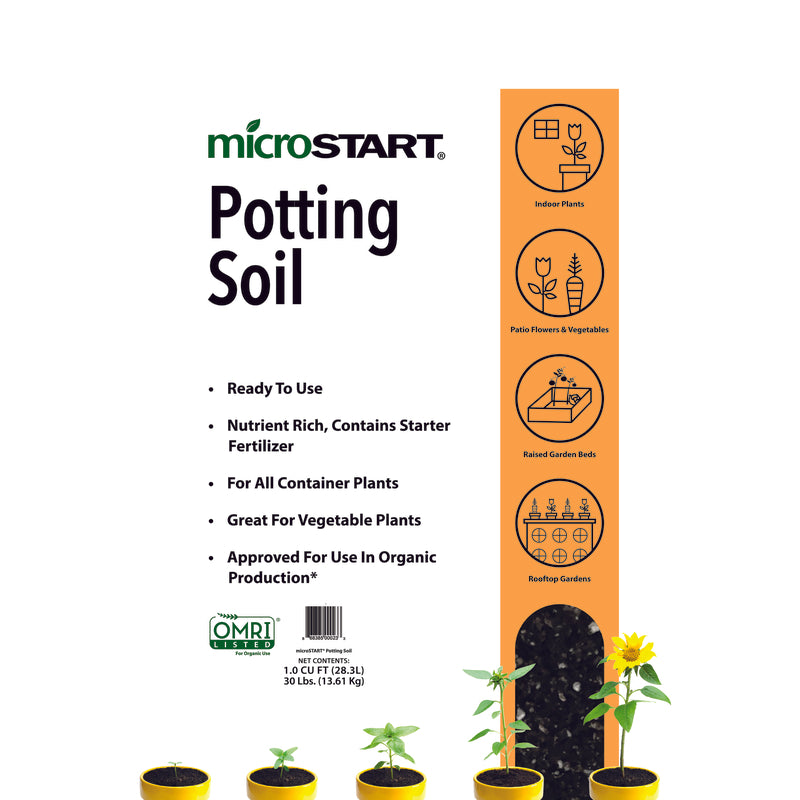 PERDUE FARMS INCORPORATED, MicroStart  Organic 0.25-0.25-0.1  Potting Soil  1 cu. ft.