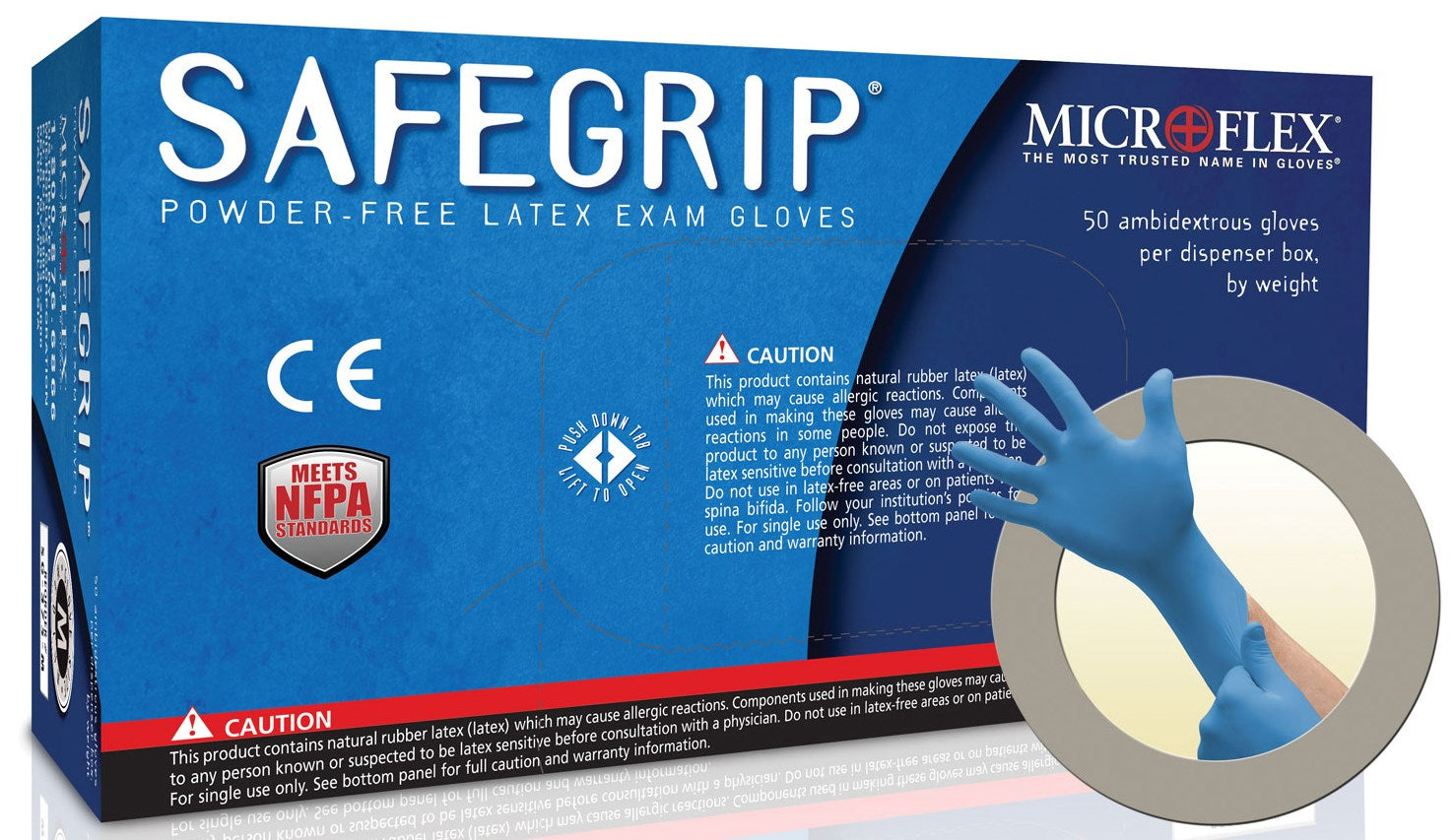 Microflex, Microflex Sg-375-L Large Safegrip™ Powder Free Gloves 50 Count