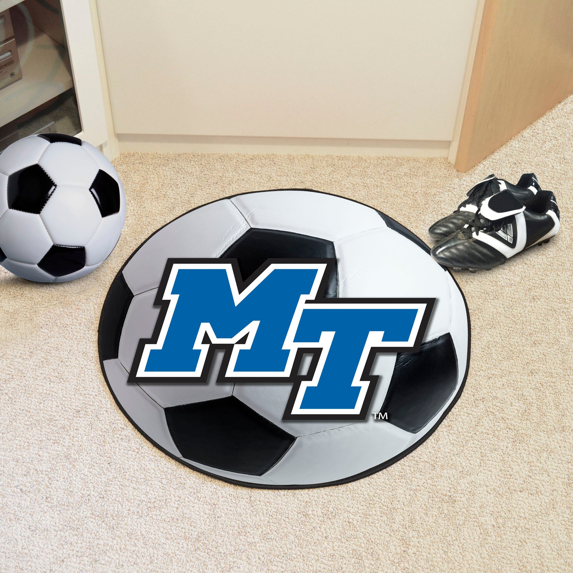 FANMATS, Middle Tennessee State University Soccer Ball Rug - 27in. Diameter