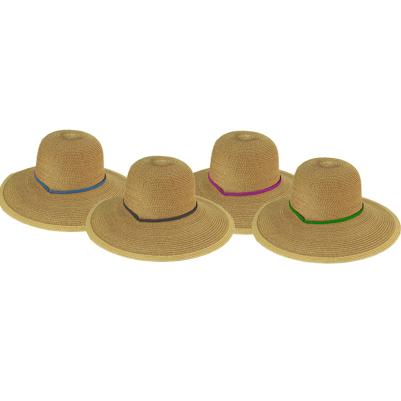 MIDWEST QUALITY GLOVES INC, Midwest Glove 42H8 Ladies Straw Hat Assorted Colors (Pack of 6)