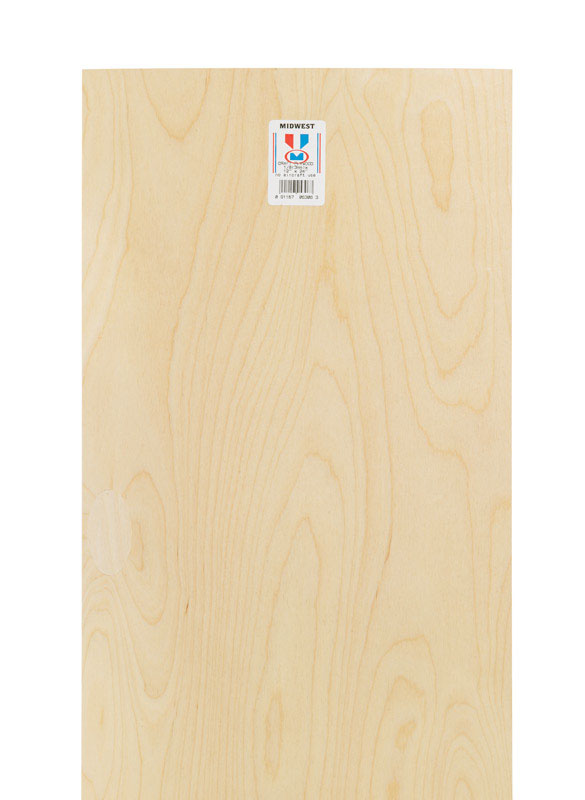 SAUNDERS MIDWEST LLC, Midwest Products 12 in. W x 24 in. L x 1/8 in. Plywood (Pack of 6)