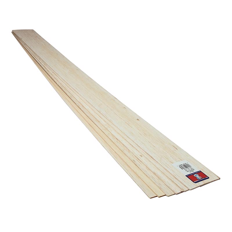 SAUNDERS MIDWEST LLC, Midwest Products 3 in. W X 3 ft. L X 3/32 in. T Basswood Sheet #2/BTR Premium Grade (Pack of 20).