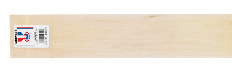 SAUNDERS MIDWEST LLC, Midwest Products 3 in. W x 2 ft. L x 1/16 in. Basswood Sheet #2/BTR Premium Grade (Pack of 10)