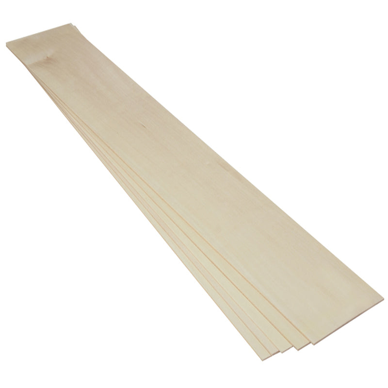 SAUNDERS MIDWEST LLC, Midwest Products 4 in. W x 3 ft. L x 1/8 in. Basswood Sheet #2/BTR Premium Grade (Pack of 5)