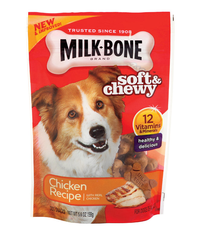 CENTRAL PET, Milk Bone Soft and Chewy Chicken Flavor Biscuit For Dog 5.6 oz. (Pack of 10)