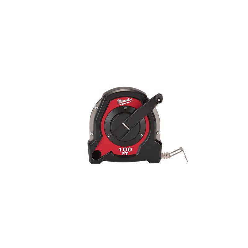 Milwaukee Electric Tool Corp, Milwaukee  100 ft. L x 1.5 in. W Closed Reel  Long Tape Measure  Red  1 pk