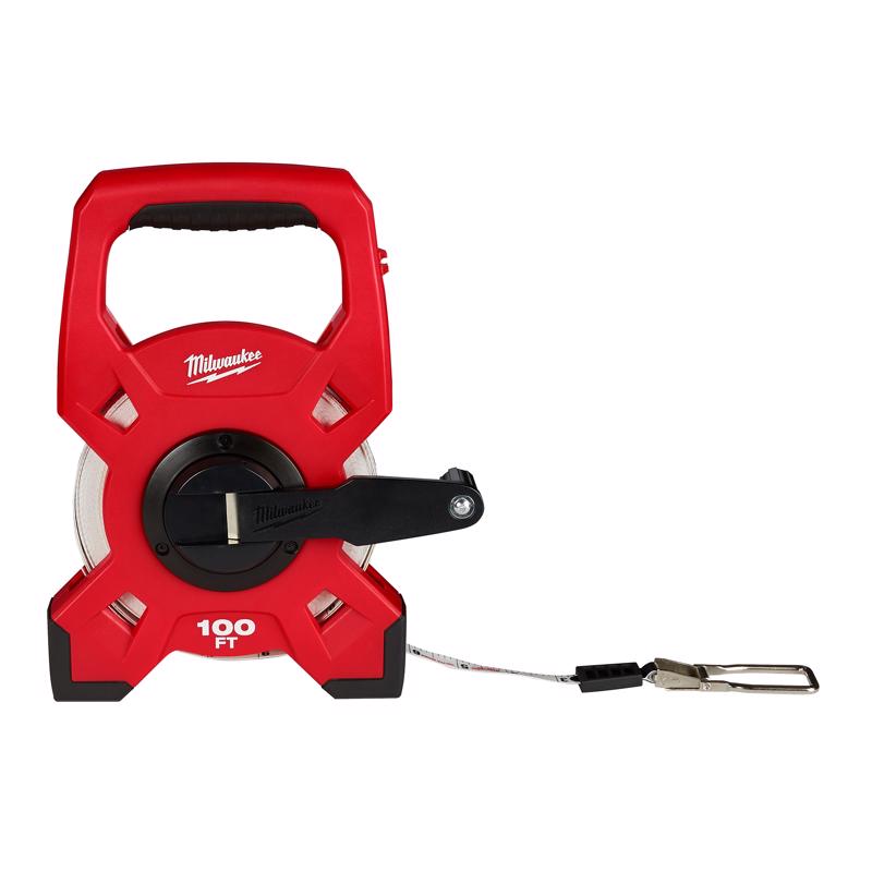 Milwaukee Electric Tool Corp, Milwaukee  100 ft. L x 1.75 in. W Open Reel  Long Tape Measure  Red  1 pk