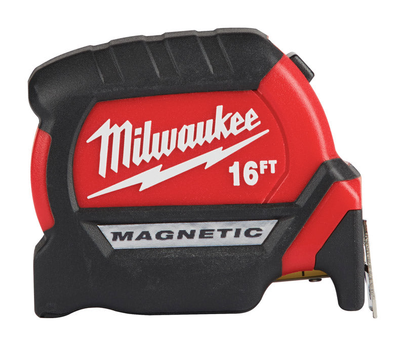 Milwaukee, Milwaukee  16 ft. L x 1.71 in. W Compact  Magnetic Tape Measure  Black/Red  1 pk