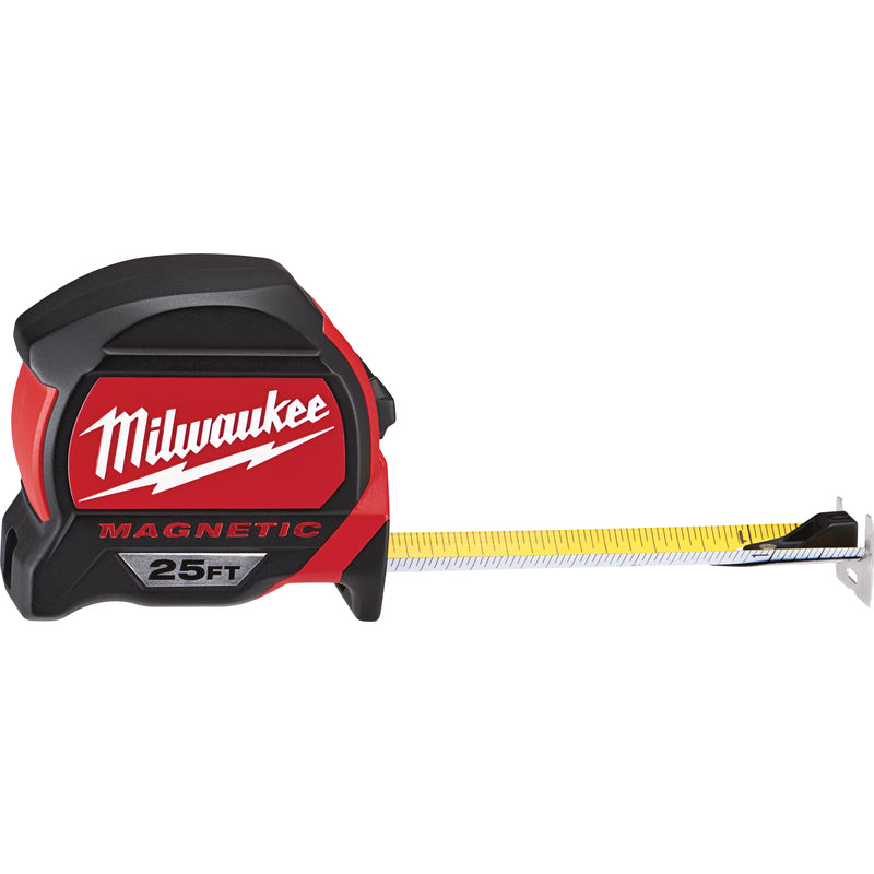 Milwaukee Electric Tool Corp, Milwaukee 25 ft. L X 1 in. W Compact Wide Blade Magnetic Tape Measure 1 pk