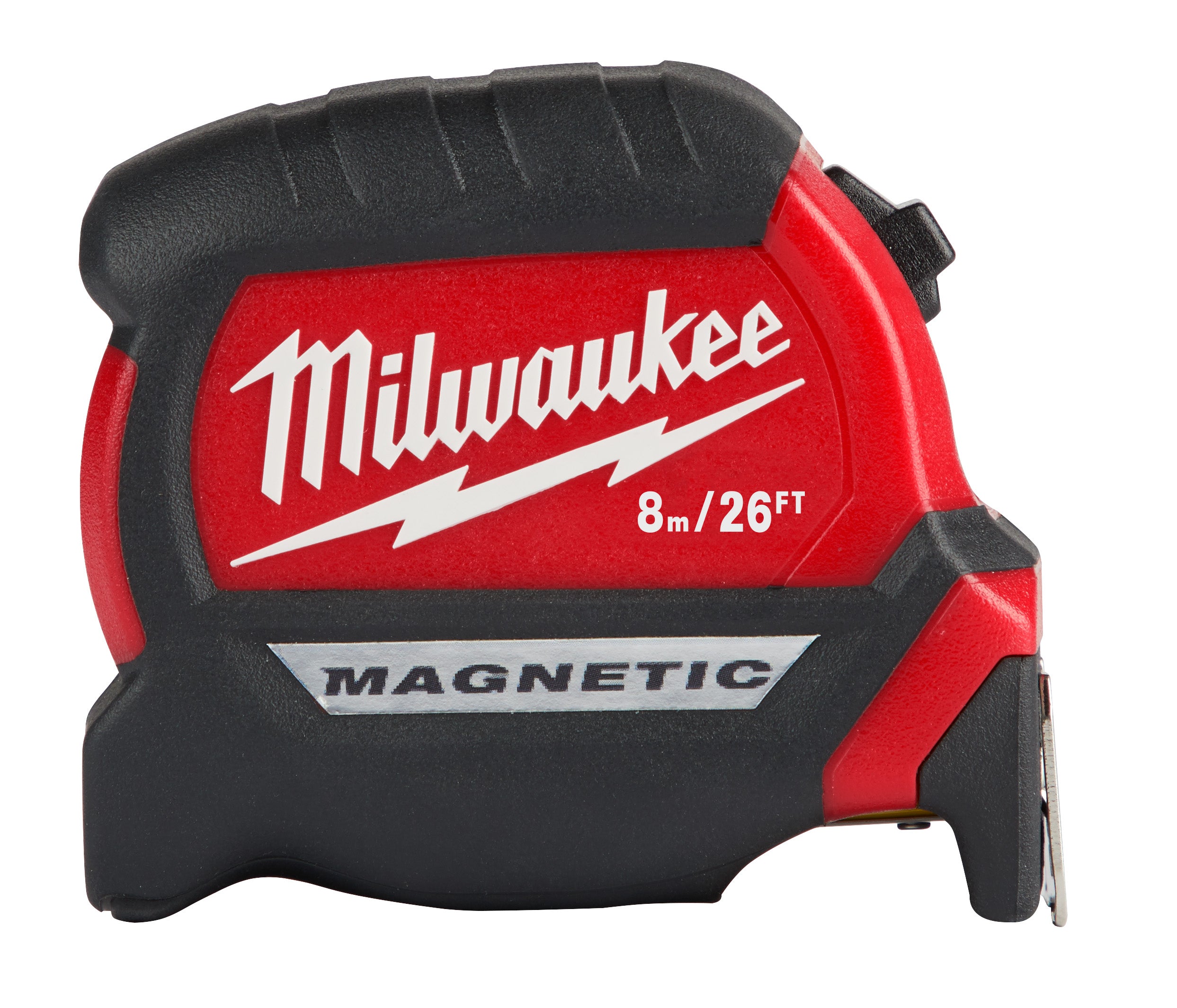 Milwaukee, Milwaukee  26 ft. L x 1 in. W Compact Wide Blade  Magnetic Tape Measure  Black/Red  1 pk