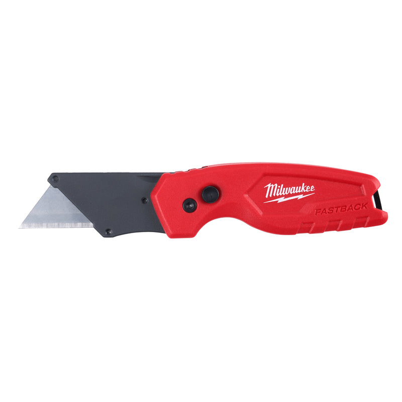 Milwaukee Electric Tool Corp, Milwaukee  Fastback  6-1/2 in. Press and Flip  Compact Utility Knife  Red  1 pk