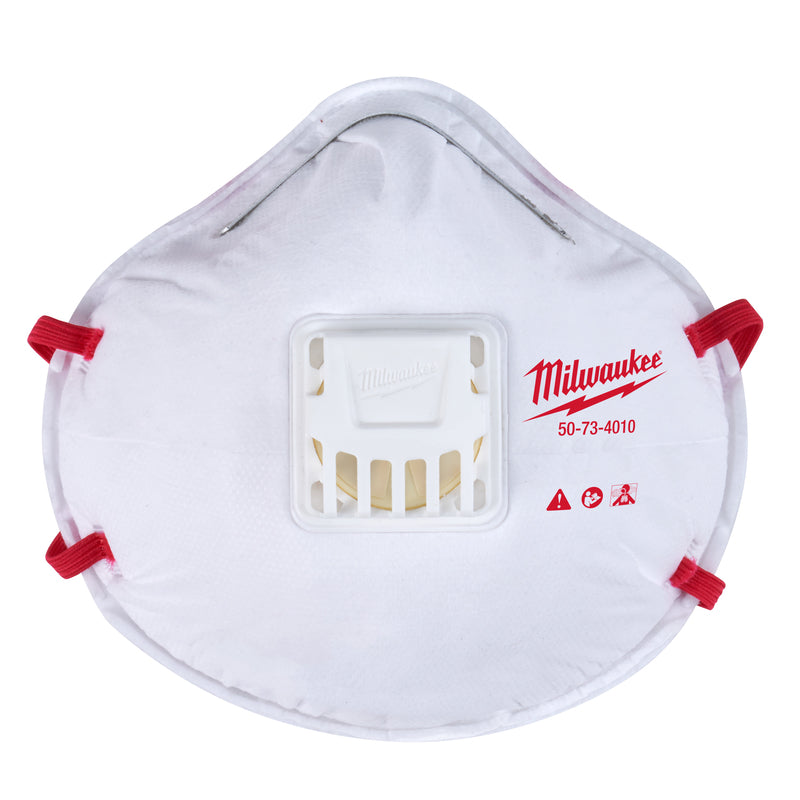 Milwaukee Electric Tool Corp, Milwaukee  N95  Respirator  Valved White  1 pk