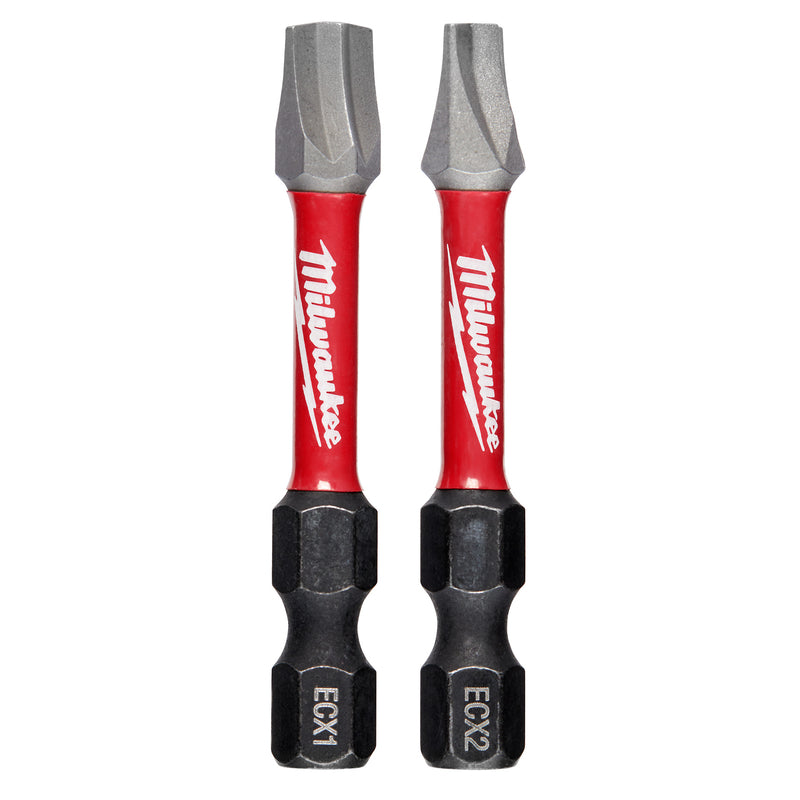 Milwaukee Electric Tool Corp, Milwaukee  SHOCKWAVE  ECX  1 and 2   x 2 in. L Impact Power Bit Set  Steel  2 pc.