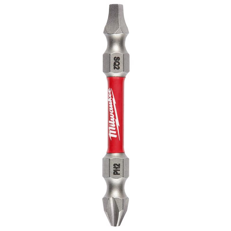 Milwaukee Electric Tool Corp, Milwaukee  SHOCKWAVE  Phillips/Square  PH2/SQ2   x 2-3/8 in. L Impact Double-Ended Power Bit  Steel