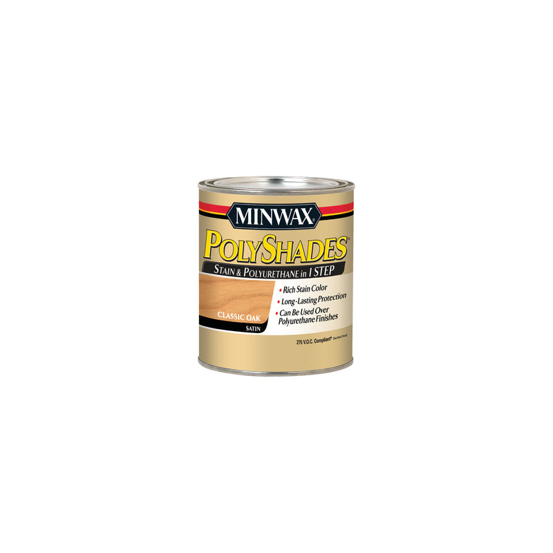 MINWAX, Minwax 21970 1/2 Pint Classic Oak Polyshades┬« Satin Wood Stain (Pack of 4)