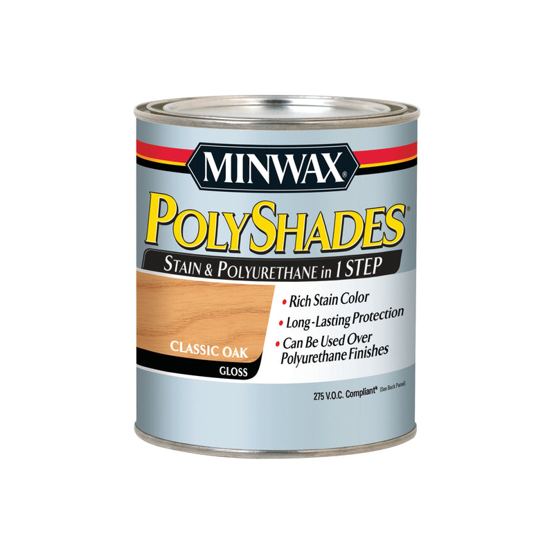 MINWAX, Minwax 61770 1 Quart Classic Oak Polyshades® Gloss Wood Stain (Case of 4)